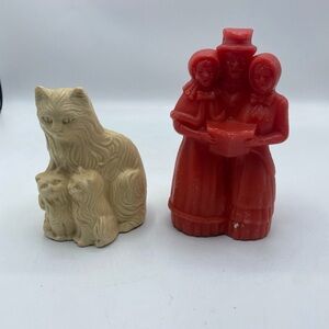 Avon Wax Red Carolers Christmas Vintage Pampered Persians Cats Collectible